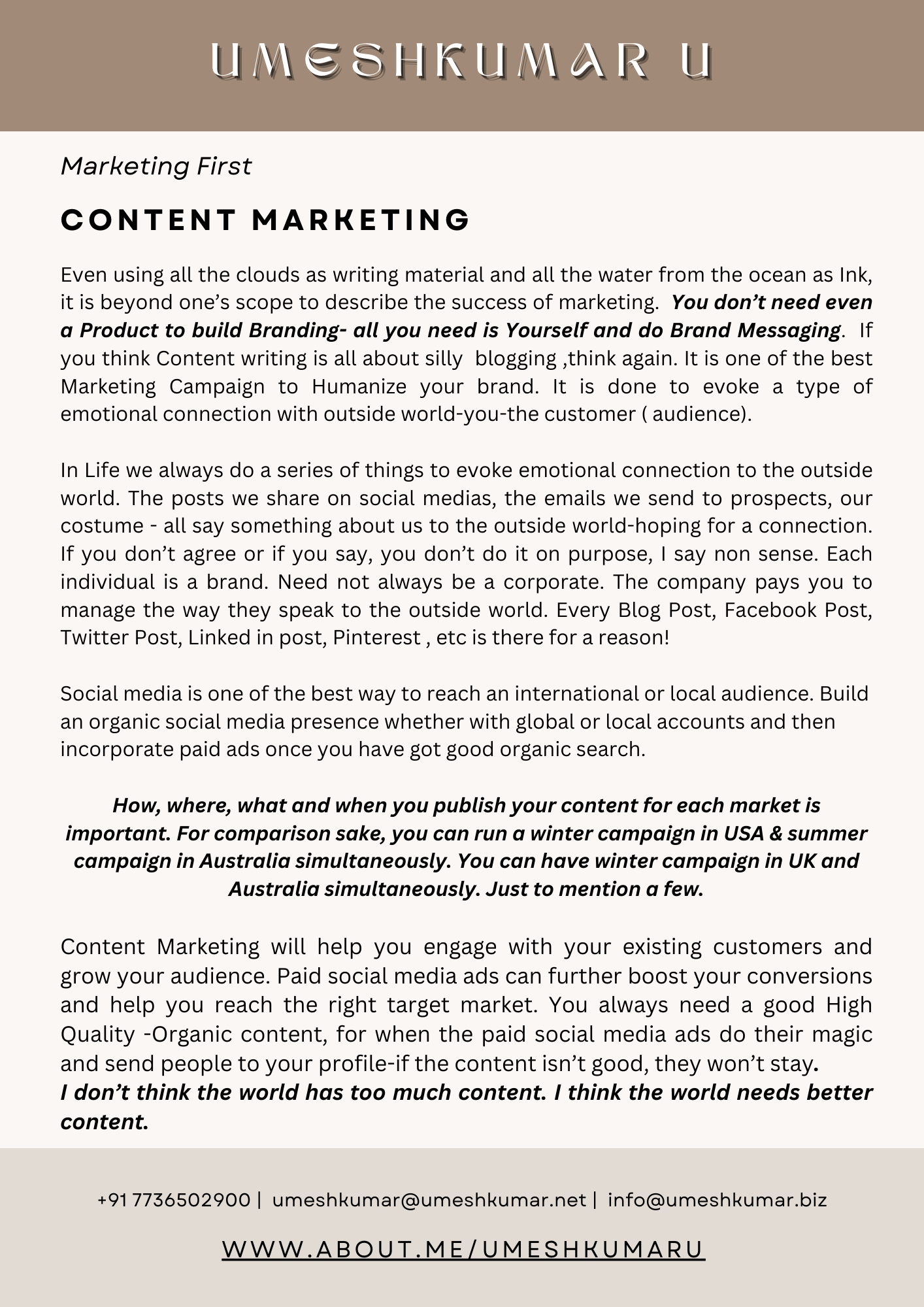IMPORTANCE OF CONTENT MARKETING CAMPAIGN