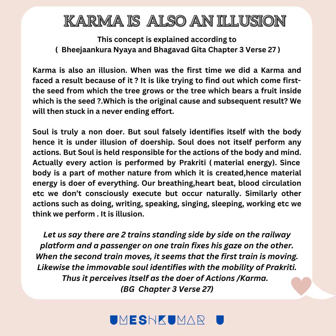 KARMA IS ALSO AN ILLUSION