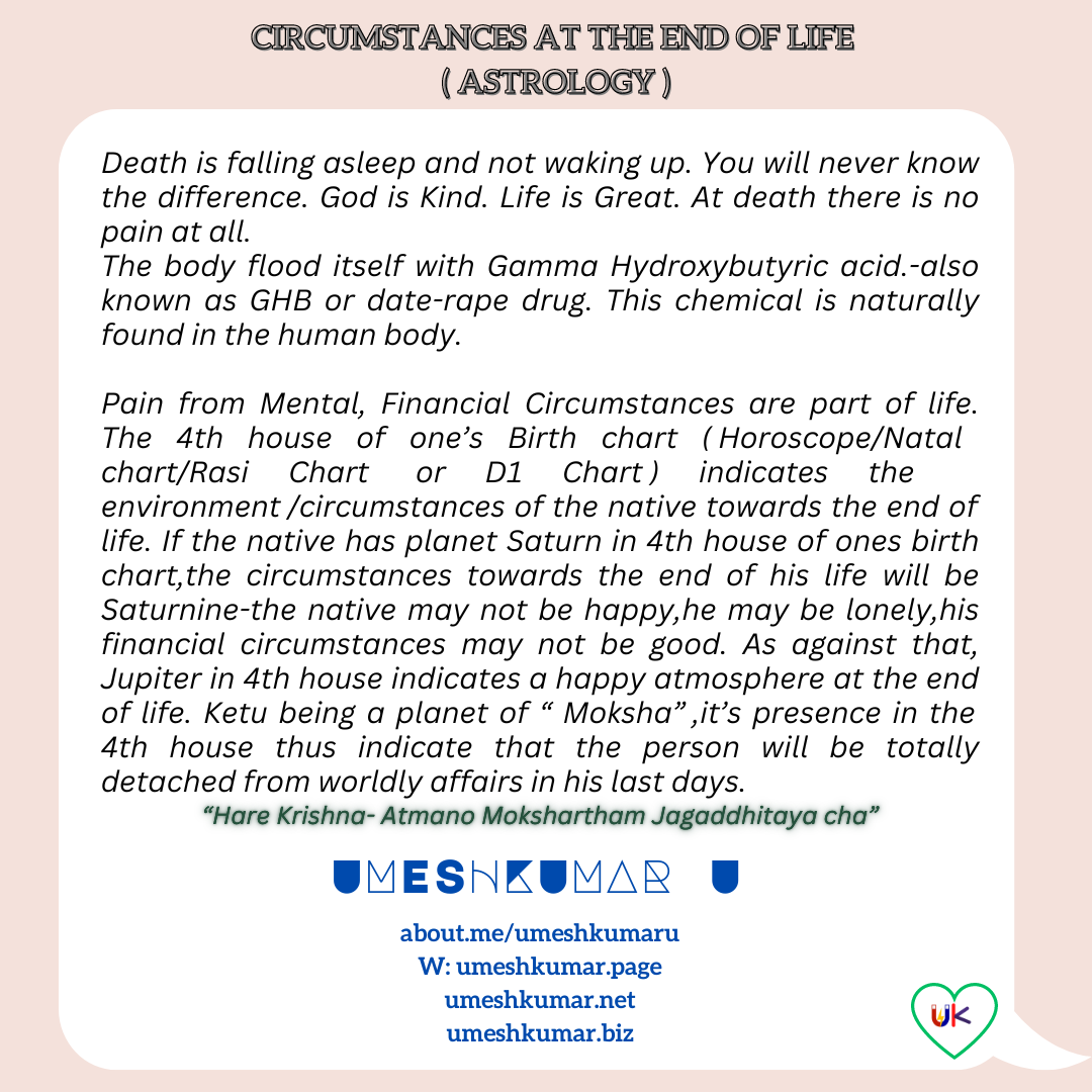 CIRCUMSTANCES AT THE END OF LIFE ( ASTROLOGY )